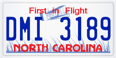 NC license plate DMI3189