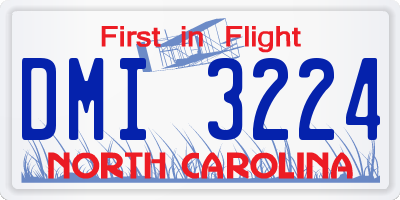 NC license plate DMI3224