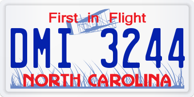 NC license plate DMI3244