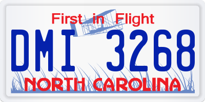 NC license plate DMI3268
