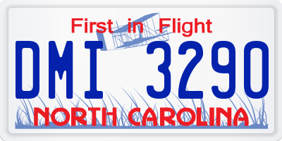 NC license plate DMI3290