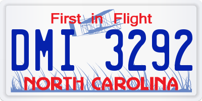 NC license plate DMI3292