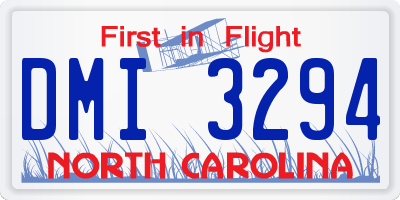 NC license plate DMI3294