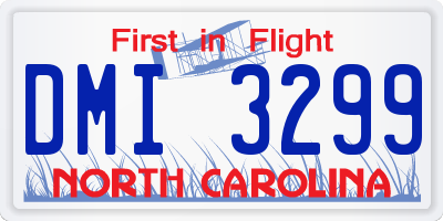 NC license plate DMI3299
