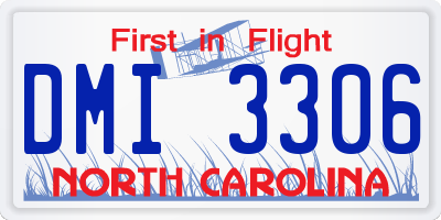 NC license plate DMI3306