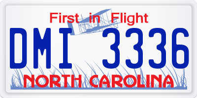 NC license plate DMI3336