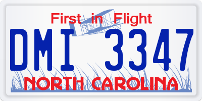 NC license plate DMI3347