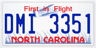 NC license plate DMI3351