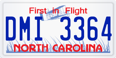NC license plate DMI3364