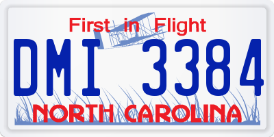 NC license plate DMI3384