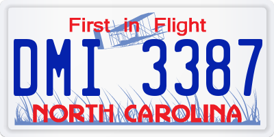 NC license plate DMI3387