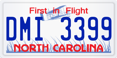 NC license plate DMI3399