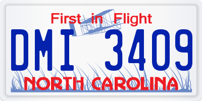 NC license plate DMI3409