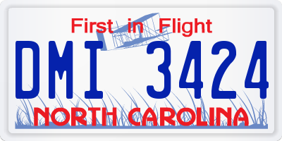 NC license plate DMI3424