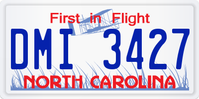 NC license plate DMI3427