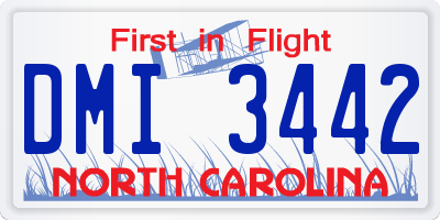 NC license plate DMI3442