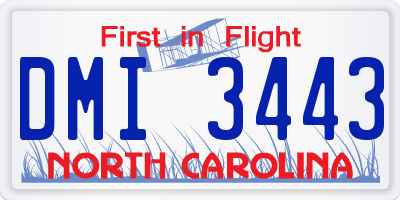 NC license plate DMI3443