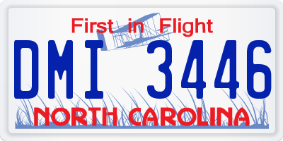 NC license plate DMI3446