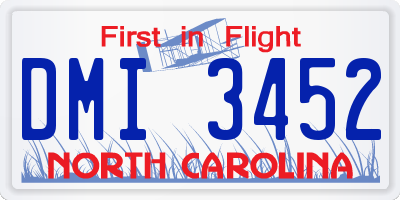 NC license plate DMI3452