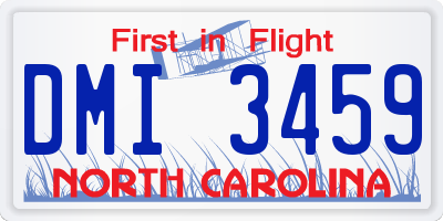 NC license plate DMI3459