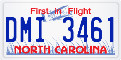 NC license plate DMI3461