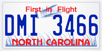 NC license plate DMI3466