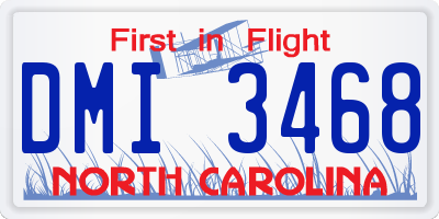NC license plate DMI3468