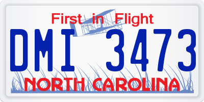 NC license plate DMI3473
