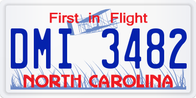 NC license plate DMI3482