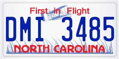 NC license plate DMI3485