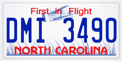 NC license plate DMI3490