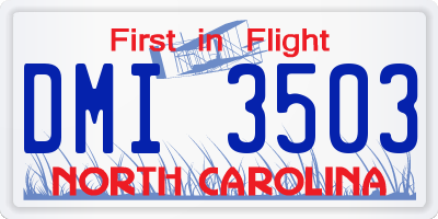 NC license plate DMI3503
