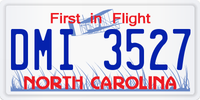 NC license plate DMI3527