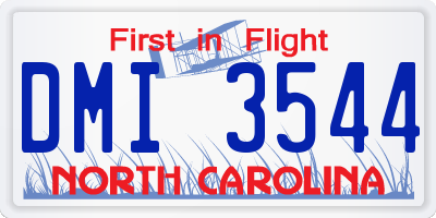 NC license plate DMI3544