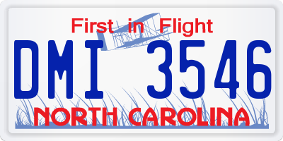 NC license plate DMI3546