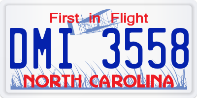 NC license plate DMI3558