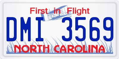 NC license plate DMI3569