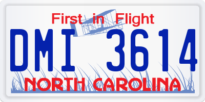 NC license plate DMI3614