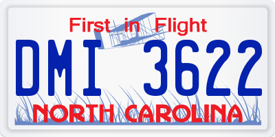 NC license plate DMI3622