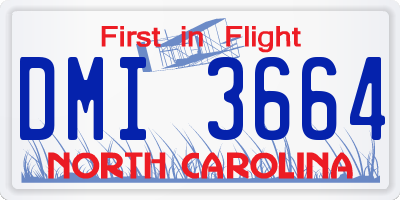NC license plate DMI3664