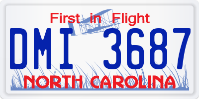 NC license plate DMI3687