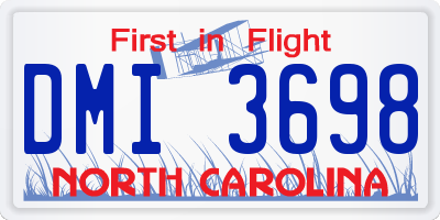 NC license plate DMI3698