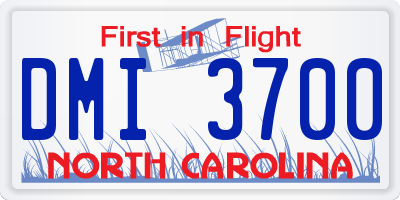 NC license plate DMI3700