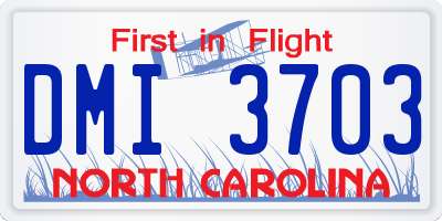 NC license plate DMI3703