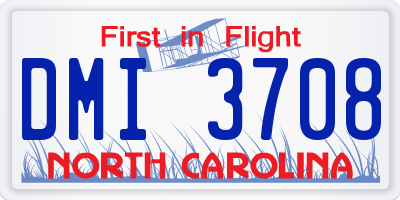 NC license plate DMI3708