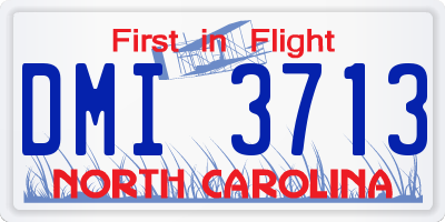 NC license plate DMI3713