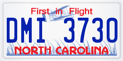 NC license plate DMI3730