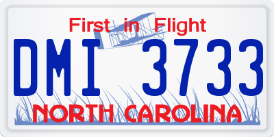 NC license plate DMI3733