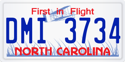 NC license plate DMI3734