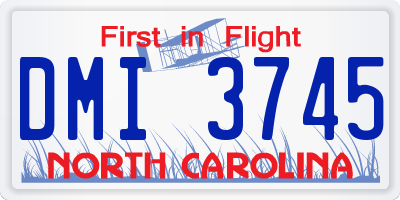 NC license plate DMI3745